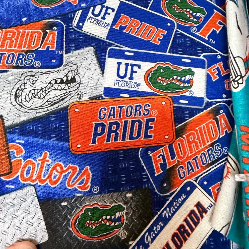 Hand Crafted Zipper Pouch College Football Fabric Choose One  11” x 8” - Picture 4 of 10